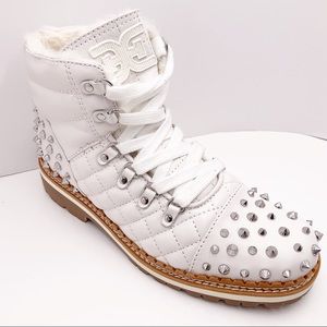 {Sam Edelman}Bren Studded-Quilted Combat Boots